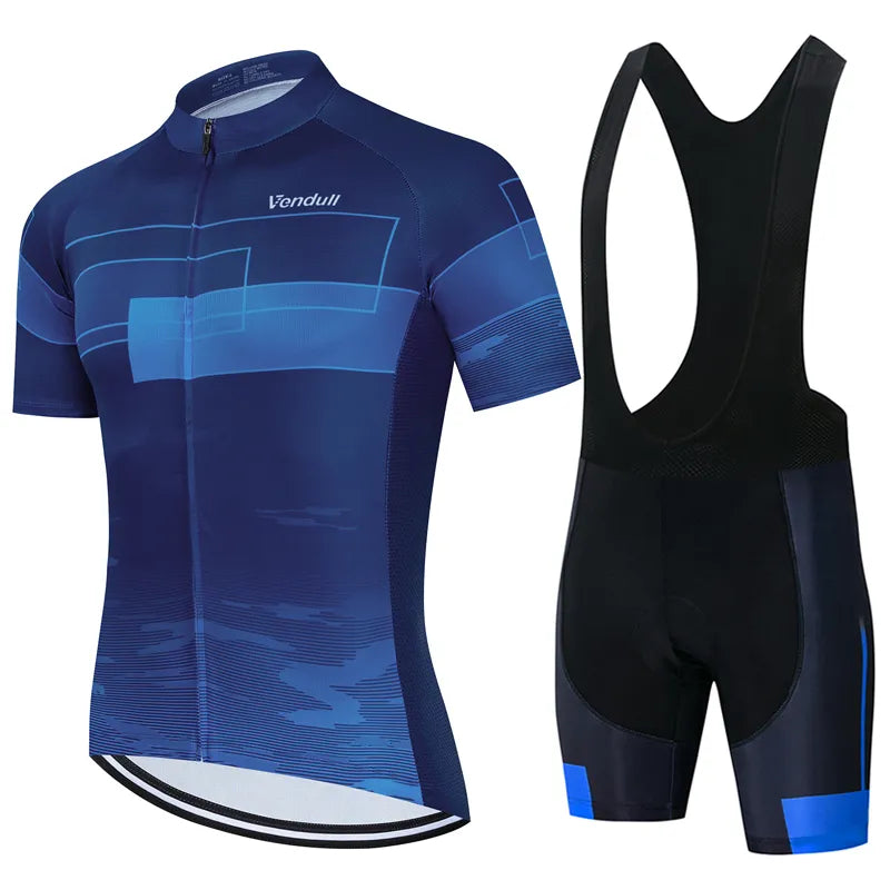 High-waisted Sets Men 2023 New Cycling Jersey Set Summer Short Sleeve Breathable MTB Bike Cycling Clothing Maillot Ropa Ciclismo Uniform Suit