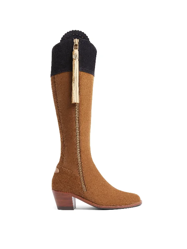 women’s practical winter coats Heeled Regina (Regular Fit) - Tan & Navy (10 Year Anniversary)