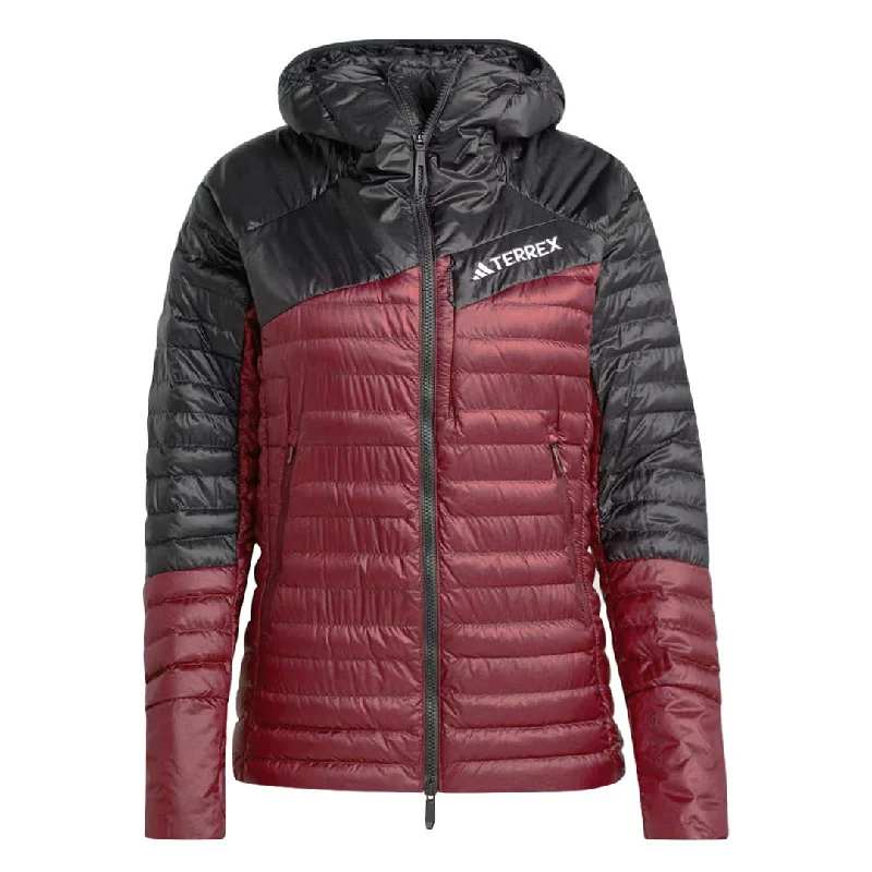 comfortable fall outerwear for women adidas - Women's Terrex Techrock Down Hooded Jacket (IB4198)