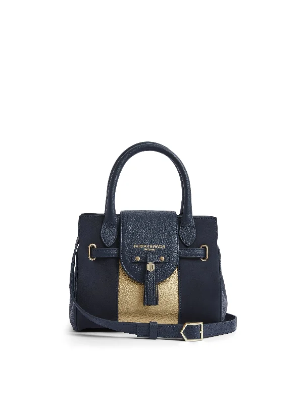 trendy winter jackets outerwear Mini Windsor Handbag - Navy & Gold (10 Year Anniversary)