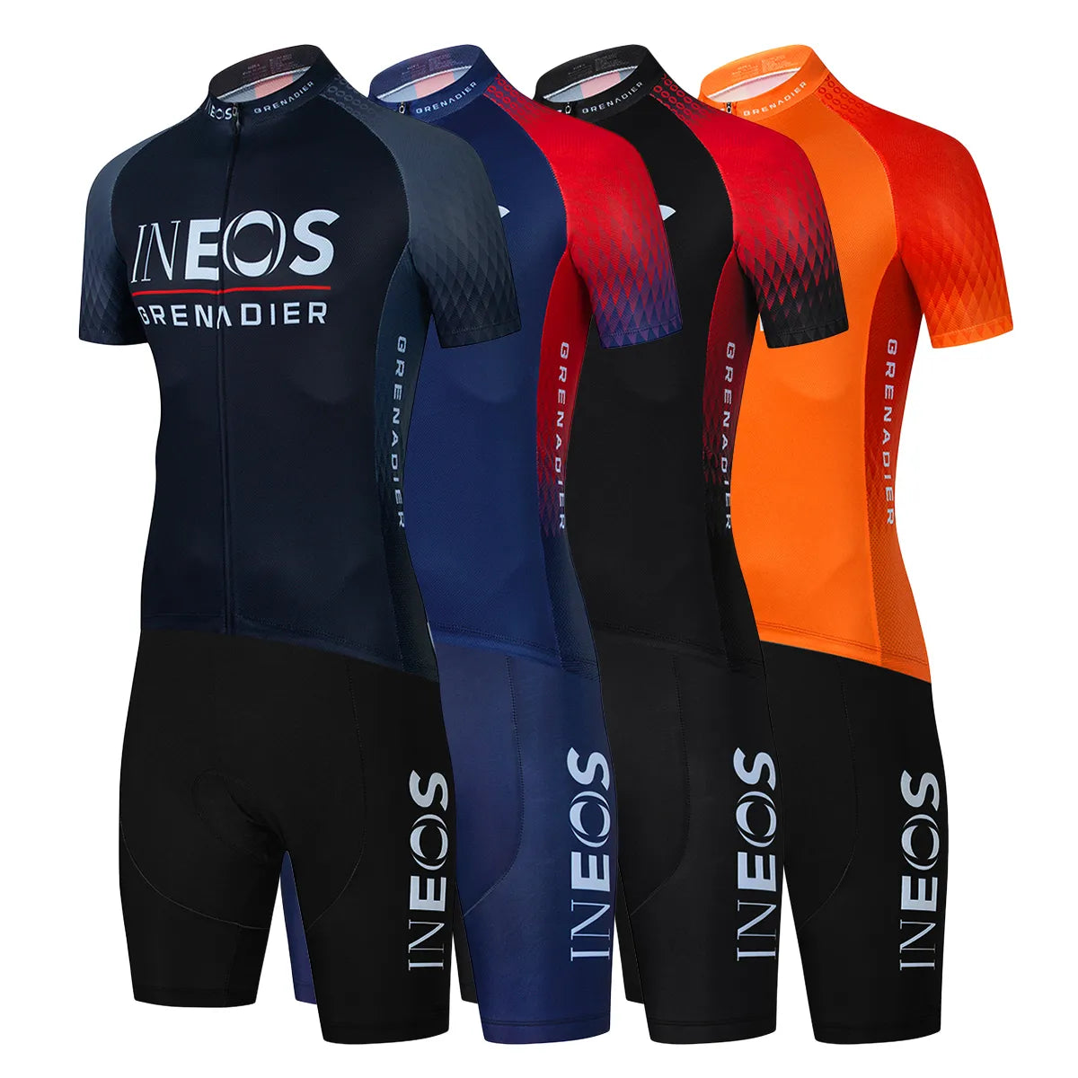 Activewear Sets Ineos 2024 Men Short Sleeve Cycling Jersey Set Summer Bicicleta Clothing MTB Maillot Ropa Ciclismo Sportswear Blue Bicycle Suit