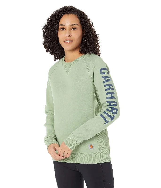 best outerwear jackets women Carhartt 104410 Women's Midweight Graphic Sweatshirt - X-Small Regular - Jade Heather