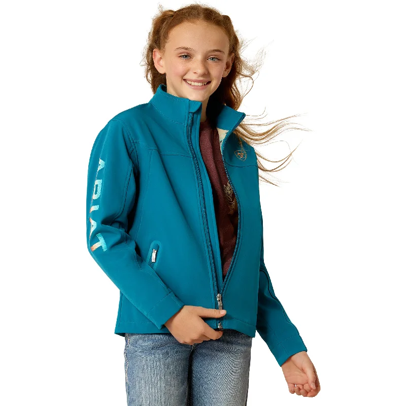 women’s fall jackets outerwear ARIAT NEW TEAM OCEAN DEPTHS|RETRO RANCH PRINT SOFTSHELL JACKET