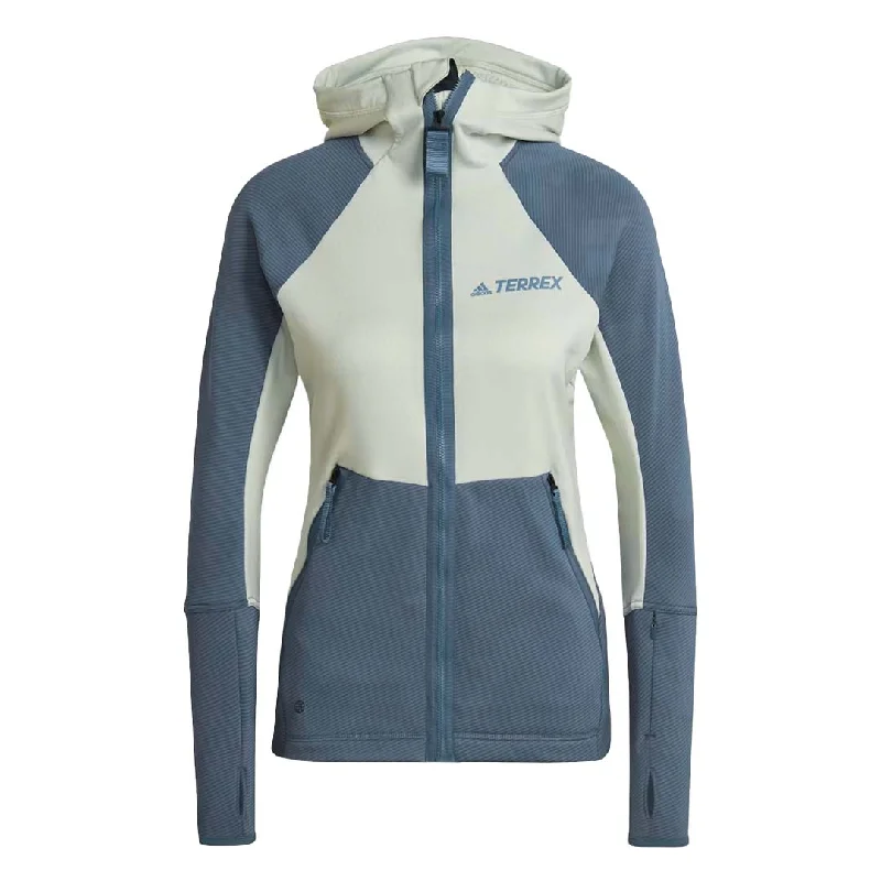 cozy jackets women’s outerwear adidas - Women's Terrex Tech Flooce Hooded Hiking Jacket (HH9269)