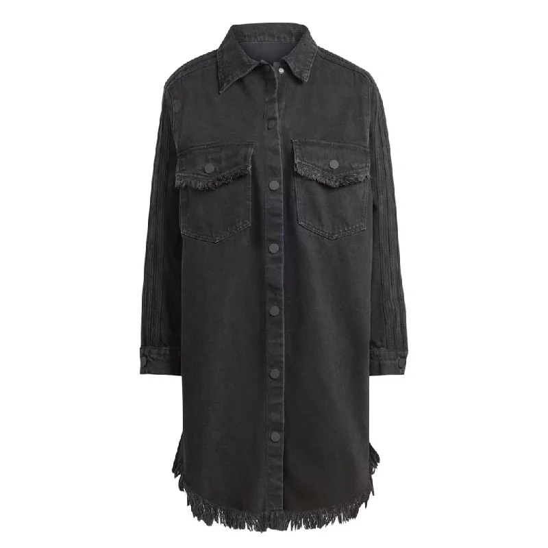 outdoor outerwear jackets women adidas - Women's Originals X Kseniaschnaider Fringe Shirt Dress (IJ8342)