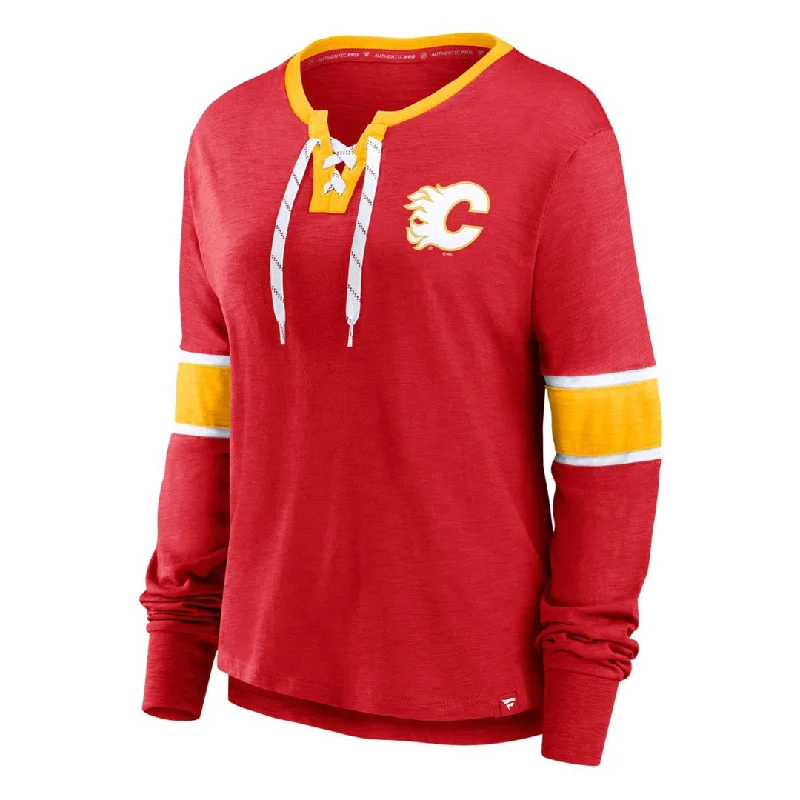 lightweight puffer outerwear Fanatics - Women's Calgary Flames Iconic Long Sleeve Top (3ZCD 066J 2C 3NB)