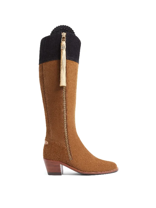 elegant winter jackets outerwear Heeled Regina (Sporting Fit) - Tan & Navy (10 Year Anniversary)