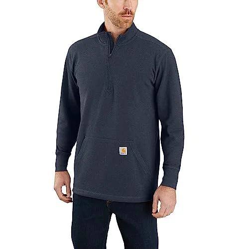 women’s comfy outerwear Carhartt 104428 Men's Relaxed Fit Heavyweight Long-Sleeve Half Zip Thermal Shirt