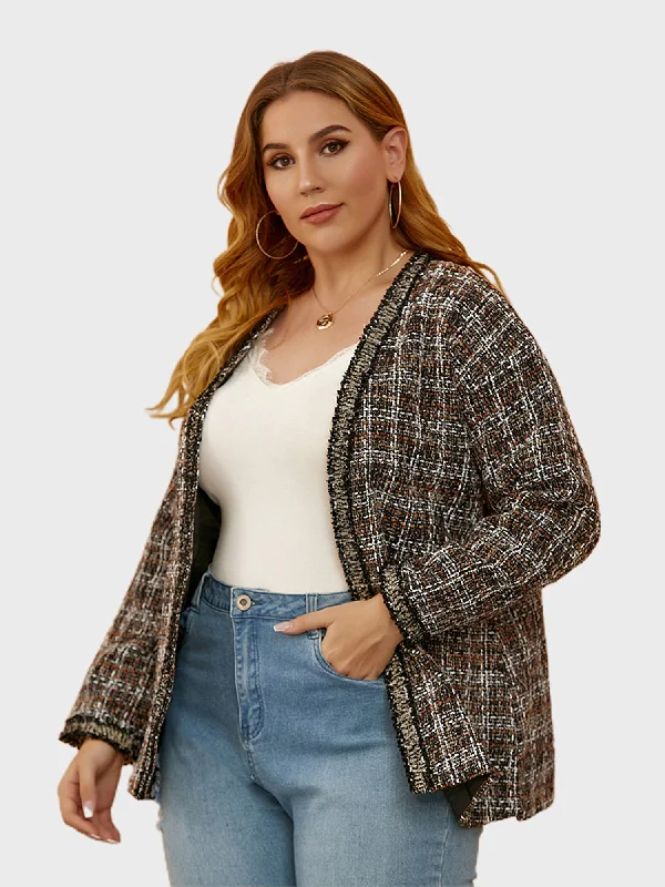 cold weather jackets women Midsize Vintage Tweed Jacket