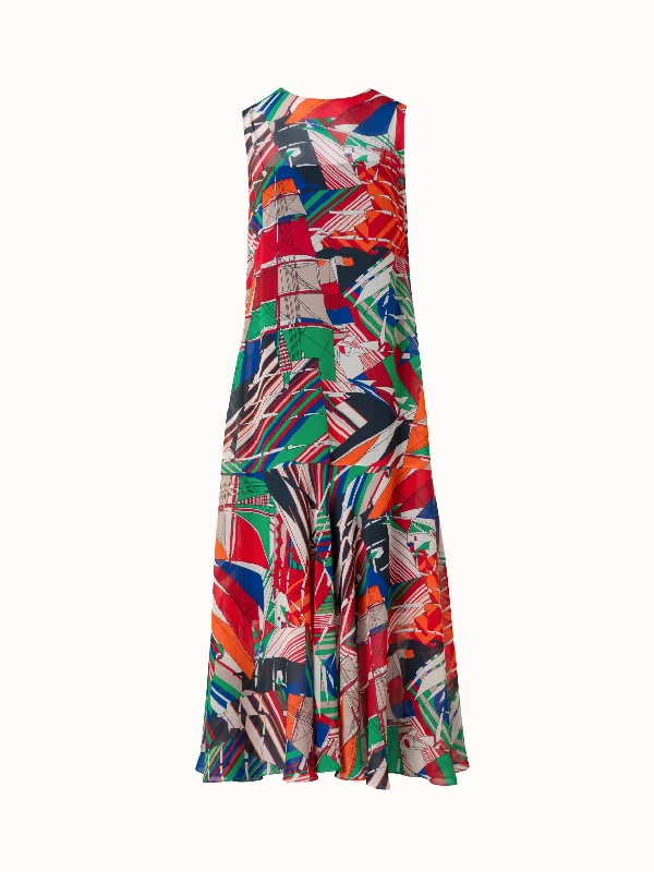 luxurious evening dresses & jumpsuits A-Line Midi Dress with Sea Clipper Print