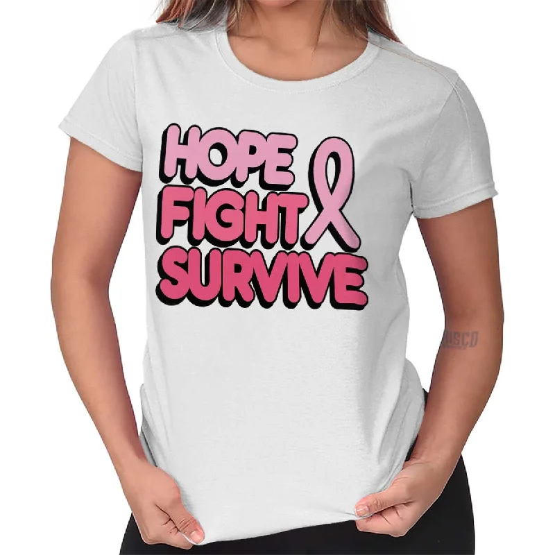 Women’s logo T-Shirts Hope Fight Survive BCA Ladies T Shirt