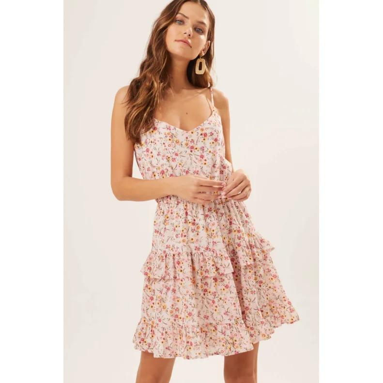 stylish jumpsuits & dresses for fall fashion Floral Printed Ruffle Dress