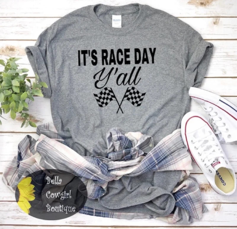 Women’s chic art T-shirts It's Race Day Y'all Racing Flags Women's T-Shirt