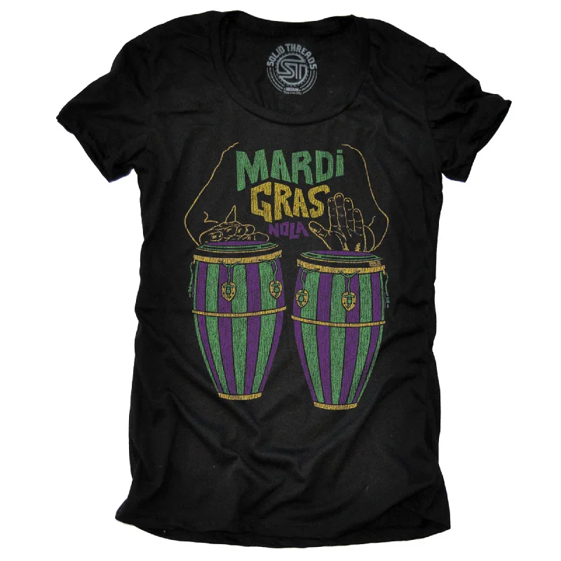 Women’s cotton blend T-Shirts Women's Mardi Gras Drums T-shirt