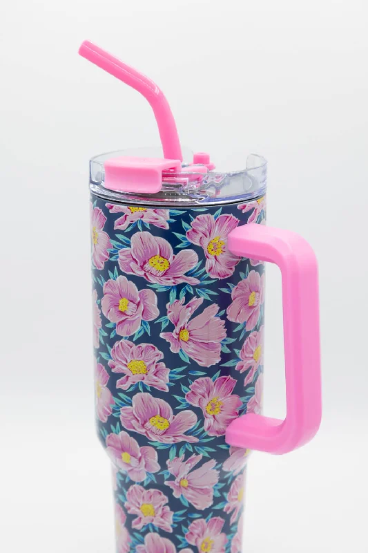 Casual dresses for business events Top Simply Southern 40 oz Tumbler in Pink Blossoms | 0224-TUMBLER40-DSN-PNKBLM