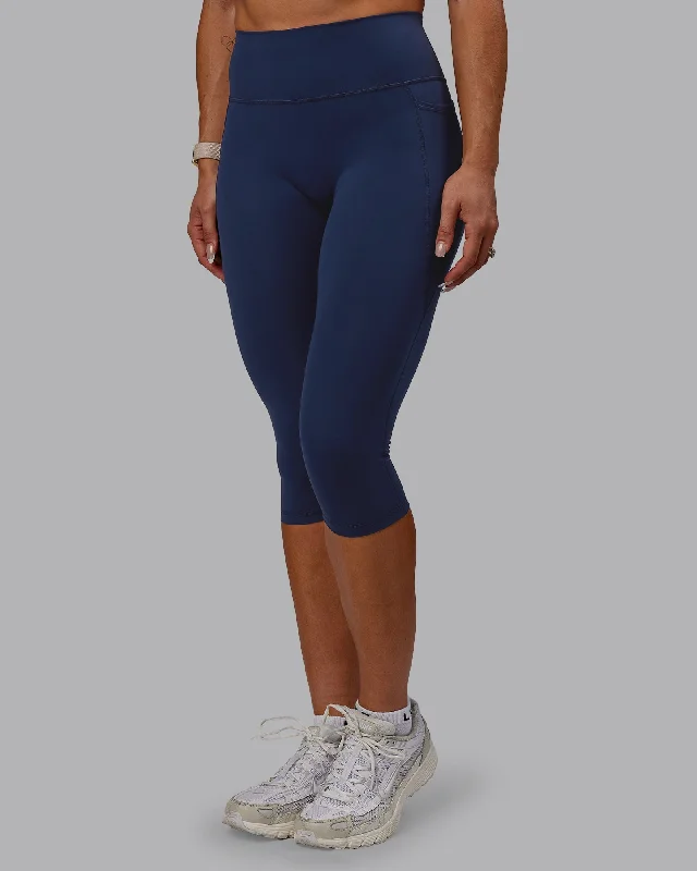 Leggings for lounging around Fusion 3/4 Length Leggings with Pockets - Future Navy