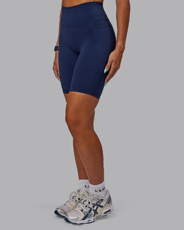 Soft workout leggings Fusion Bike Shorts with Pockets - Future Navy