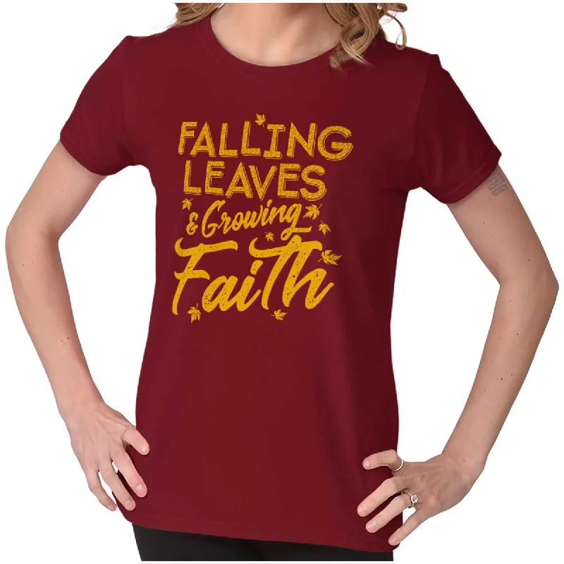 Women’s street art T-Shirts Growing Faith Fall Vibes Ladies T Shirt