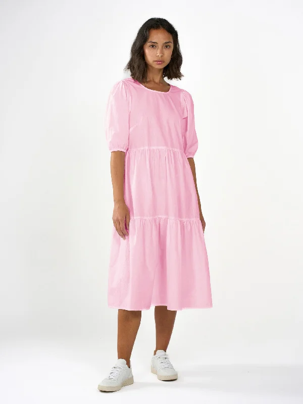 stylish evening jumpsuits & dresses Puff sleeve poplin dress - Parfait Pink