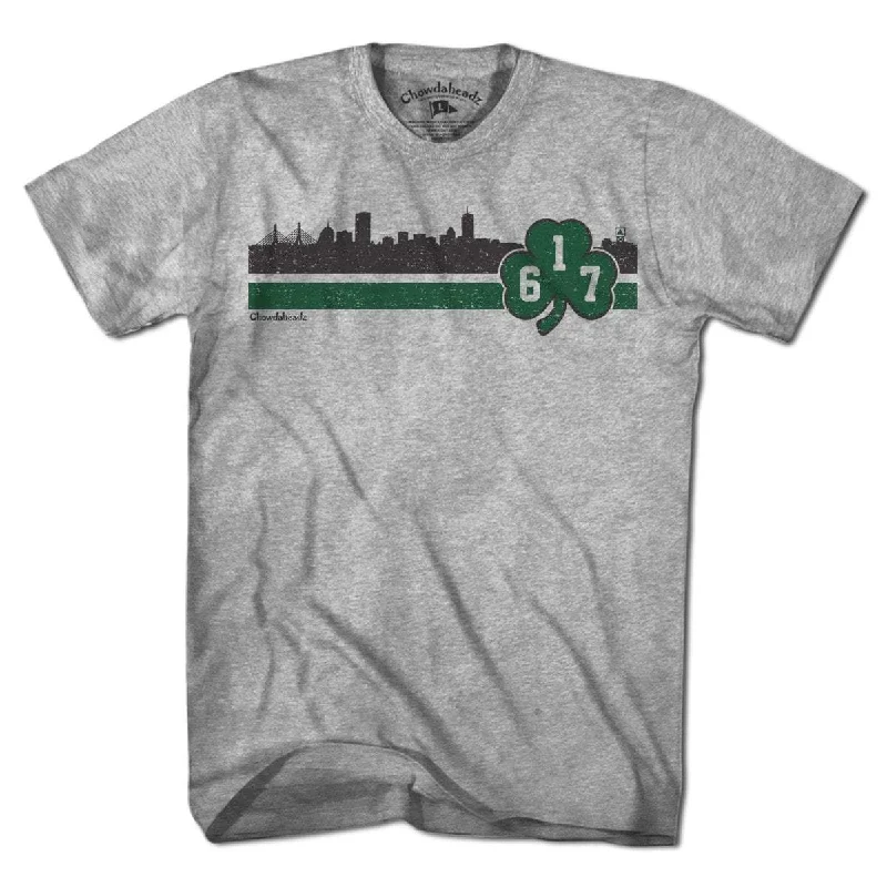 Women’s floral design T-Shirts Boston 617 Shamrock Sideline T-Shirt