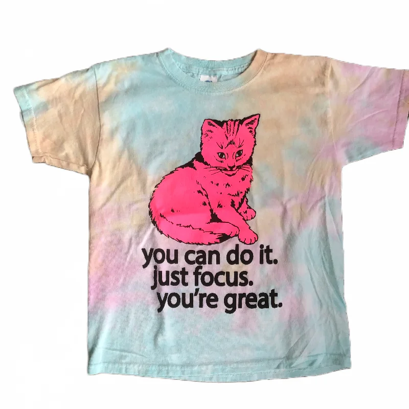 Women’s casual cotton graphic tees Focus Cat T-shirt - Slushy (Youth)