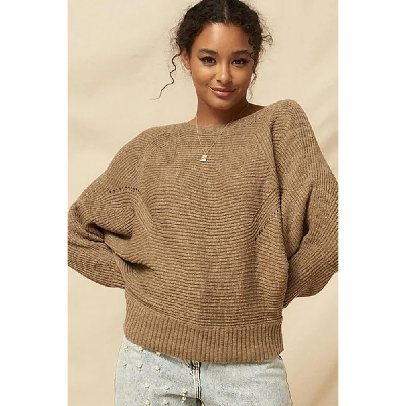 Wool knit cardigans for cold weather A Ribbed Knit Sweater