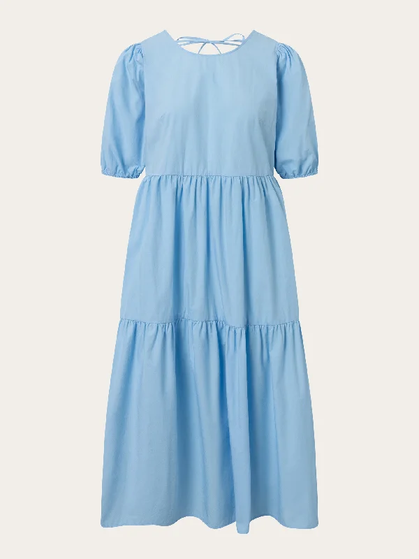 chic jumpsuits & dresses for spring Puff sleeve poplin dress - Airy Blue