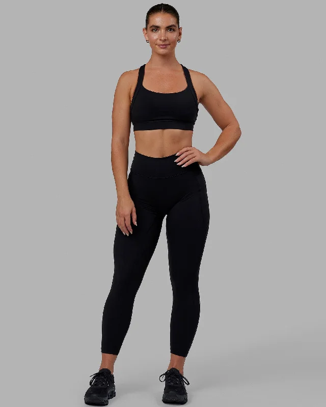 Stretch leggings for women Fusion 7/8 Length Leggings with Pockets - Black