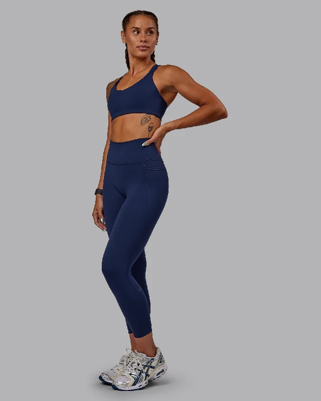 Printed leggings for workout Fusion 7/8 Length Leggings with Pockets - Future Navy