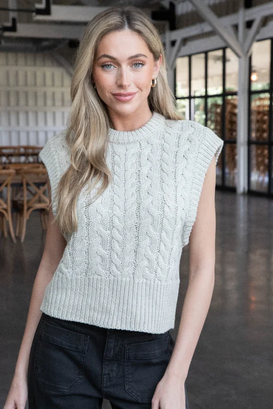 Simple oversized sweaters Jesabelle Sleeveless Sweater, Sanded Stone | RD Style