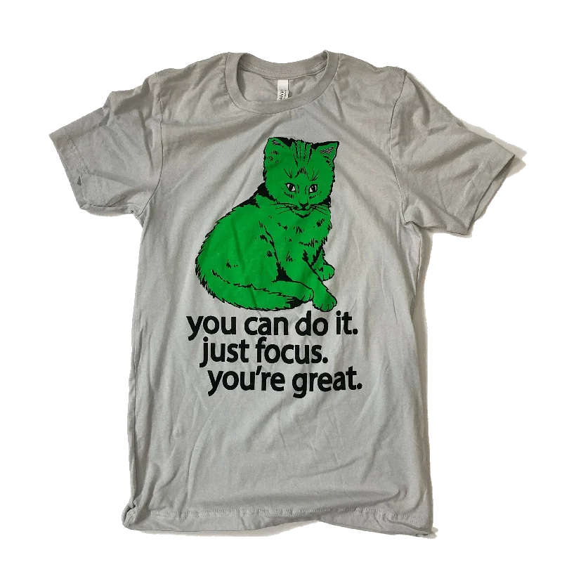 Women’s plain T-Shirts Focus Cat T-shirt - Green Cat