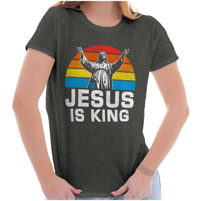 Women’s simple statement tees Jesus is King Ladies T Shirt