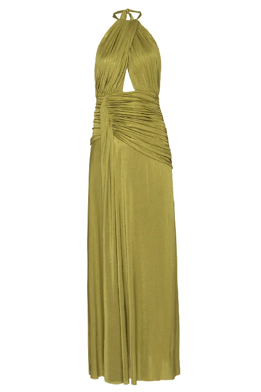 satin evening dresses & jumpsuits Halterneck Maxi Dress