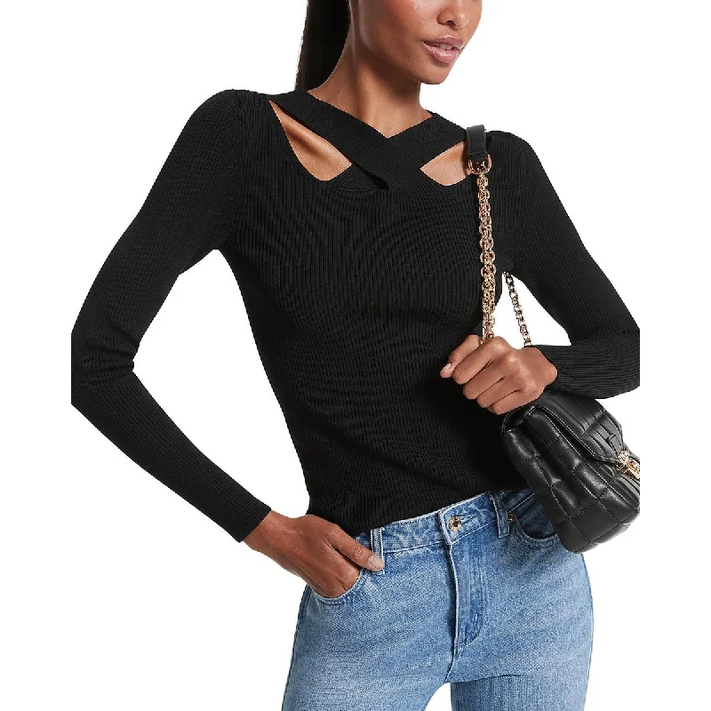 Women’s fashion sweaters Womens Cutout Zipper Pullover Sweater