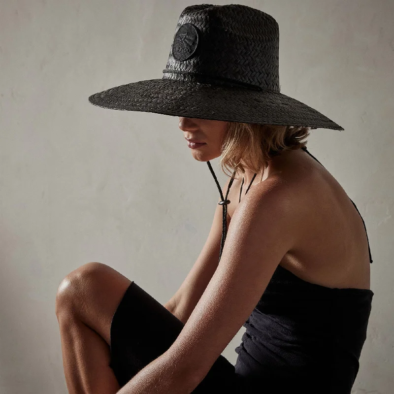 High fashion formal dresses Top Hecho Noir Sun Hat - Black