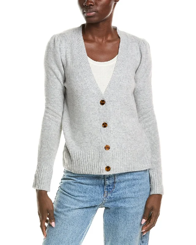 Soft winter wool sweaters QUINN Puff Sleeve Cashmere Cardigan