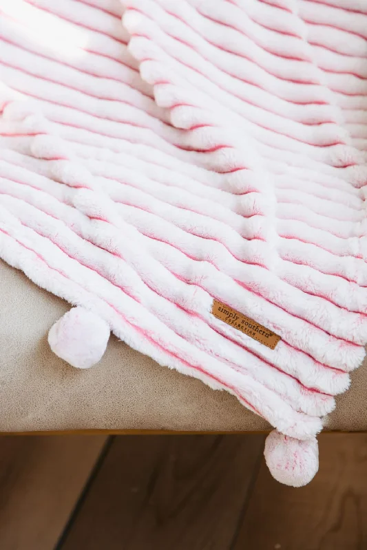 Party dress styles for women Top Simply Southern Luxe Pom Pom Throw Blanket in Candy | PP-0224-BLNKT-LUXE-CANDY