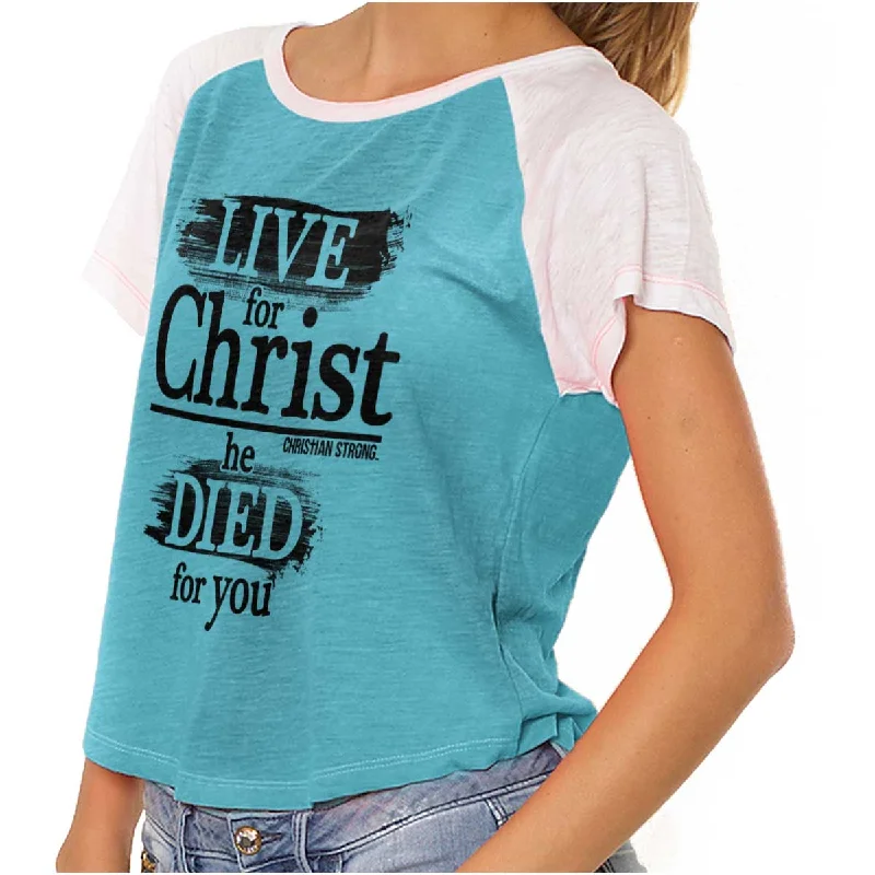 Women’s cool slogan T-shirts Live for Christ Vintage T Shirts