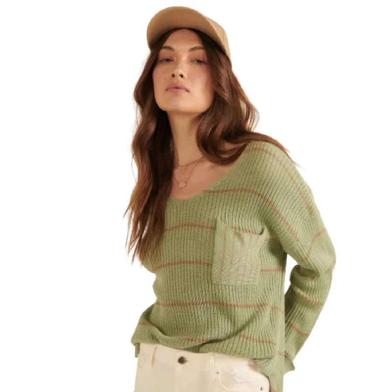 Winter wool cardigans Striped Rib-knit Oversized Pocket Sweater