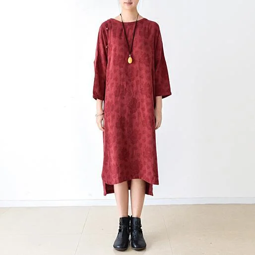 pretty dresses & jumpsuits for date night fall red linen dress floral oversized cotton dresses