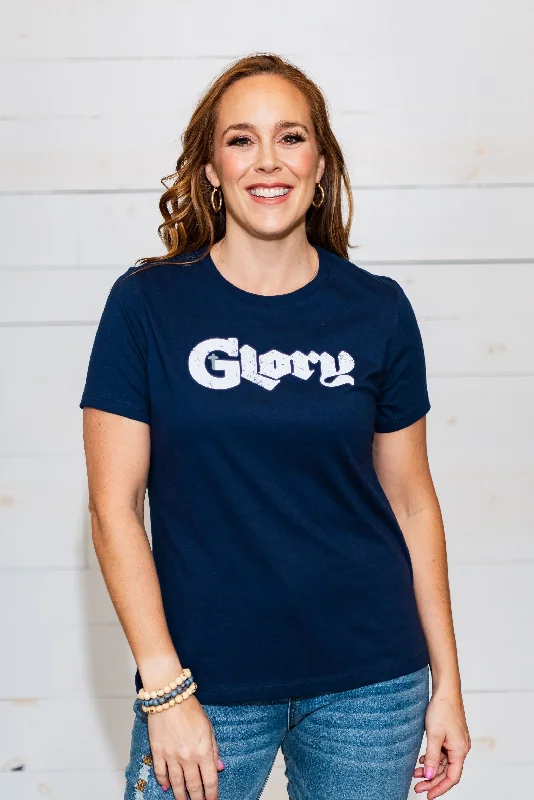 Women’s chic casual T-Shirts Ladies Glory Navy T-Shirt