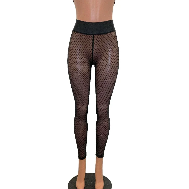 Quick-drying leggings for women Black Vixen Mesh "Fishnet" Leggings Pants