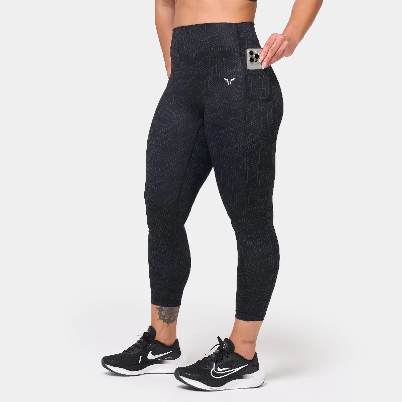 Casual leggings for everyday wear Monogram 24" Leggings - Black Print