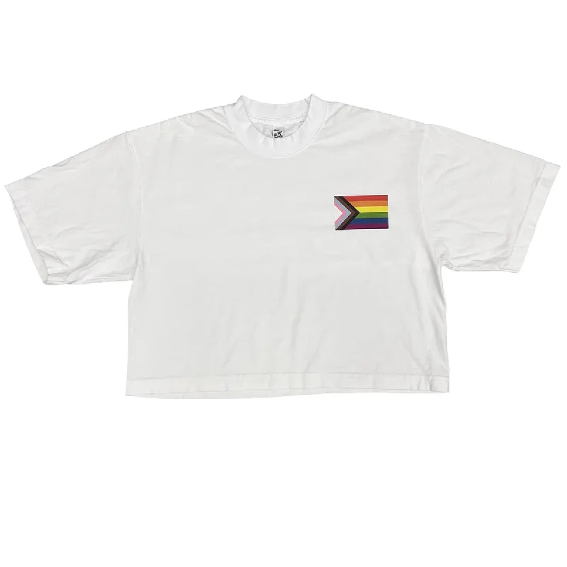 Women’s casual fashion tees Pride Flag Cropped Shirt