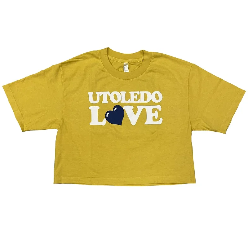 Women’s black graphic T-Shirts UToledo Love Cropped Shirt