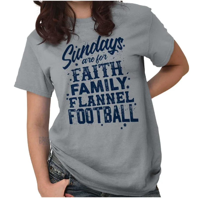 Women’s summer style shirts Faith Family Football T Shirt