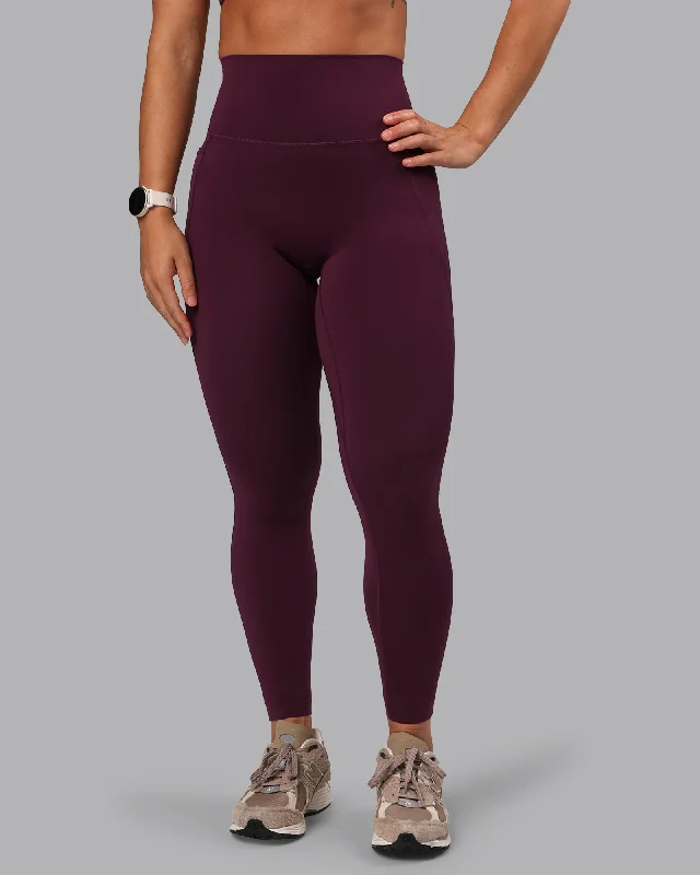 Breathable leggings for running Elixir Full Length Tight With Pockets - Cherry Lacquer