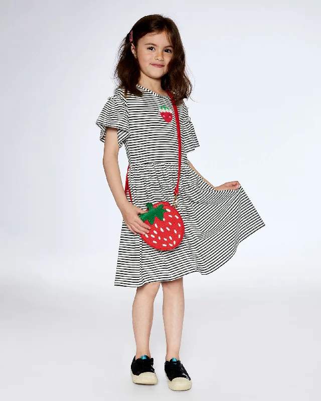 Trendy bohemian dresses Top Girls S/S Strawberry Striped Dress