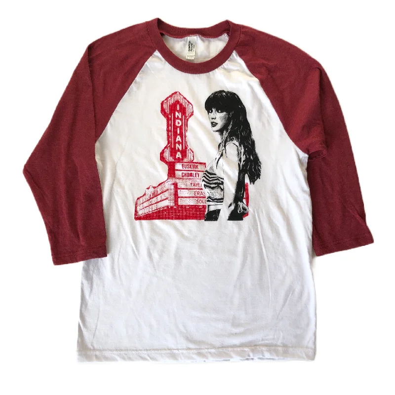 Women’s motivational cotton tees Live In Bloomington - Raglan T-Shirt