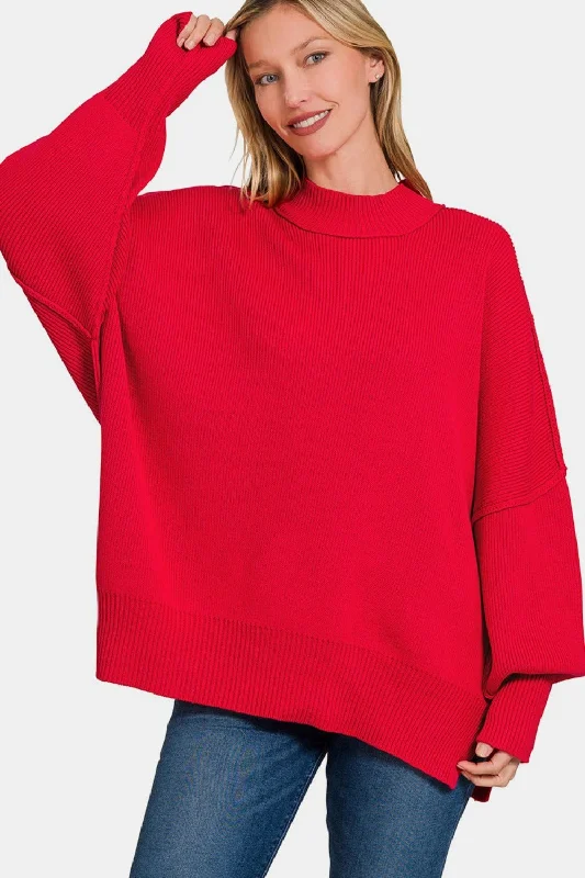 Cashmere sweaters for cold weather Side Sit Oversize Sweater